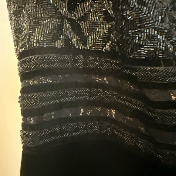 Carmen Marc Valvo Collection Black Beaded Velvet Gown Sz 14 Stunning! Double V - Picture 4 of 14